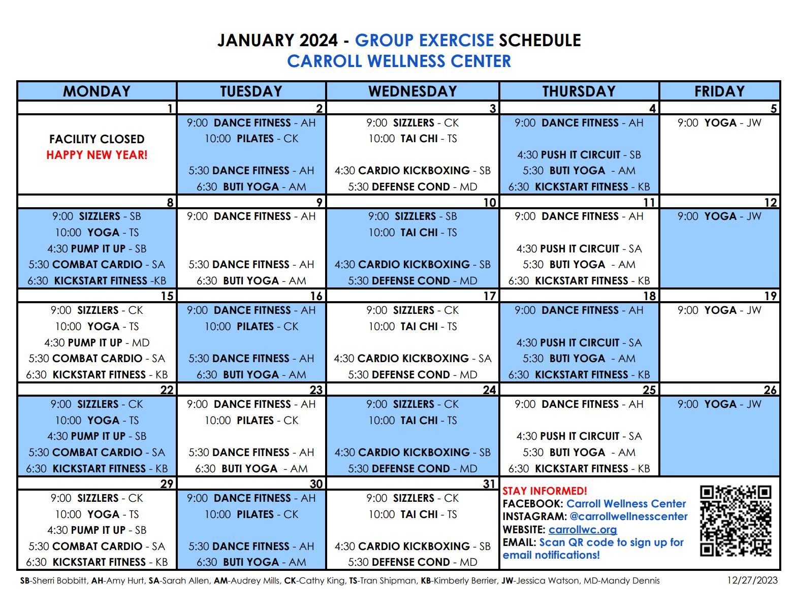 Group Exercise Carroll Wellness Center group-exercise-carroll-wellness-center